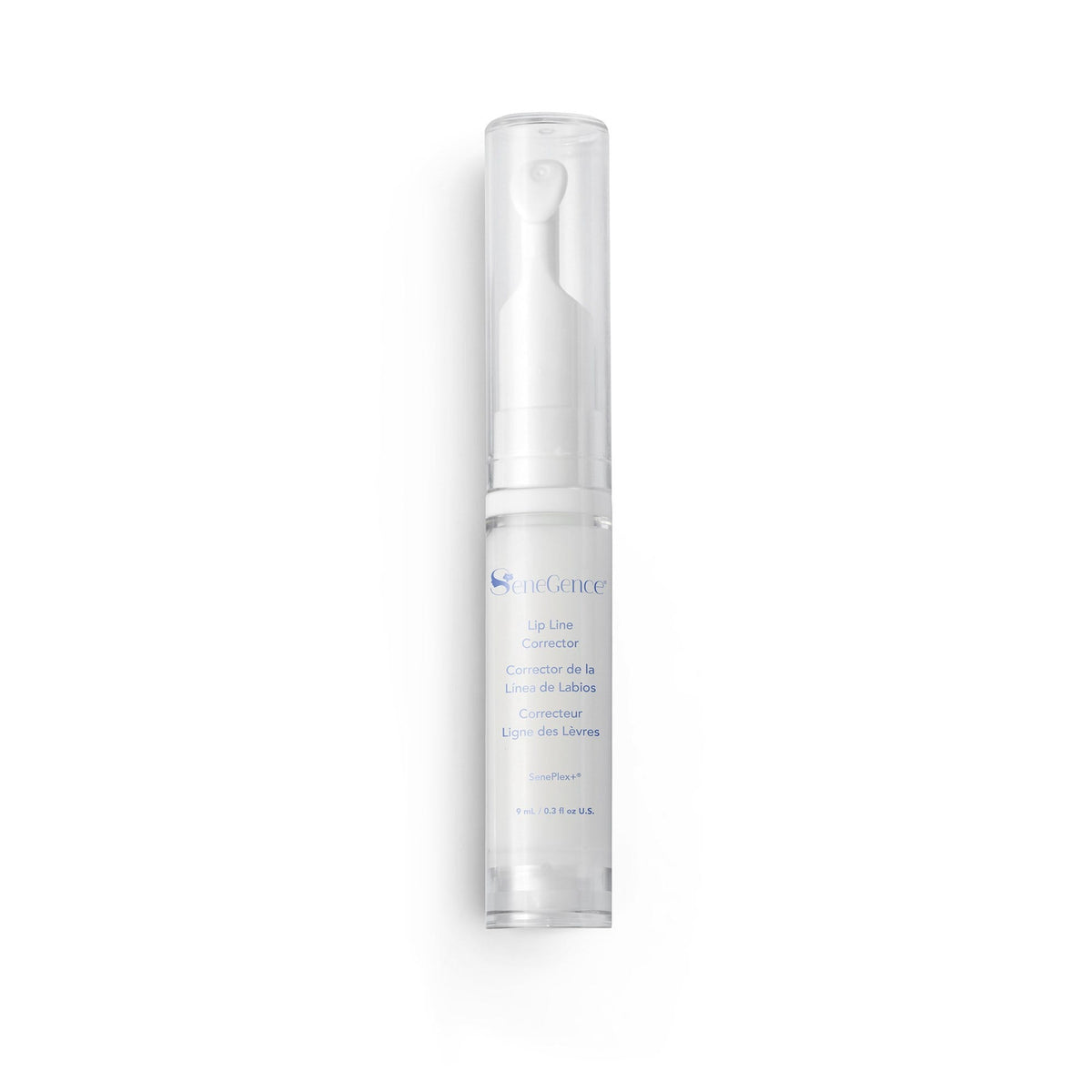 A white pump bottle of lip care, Lip Line Corrector.